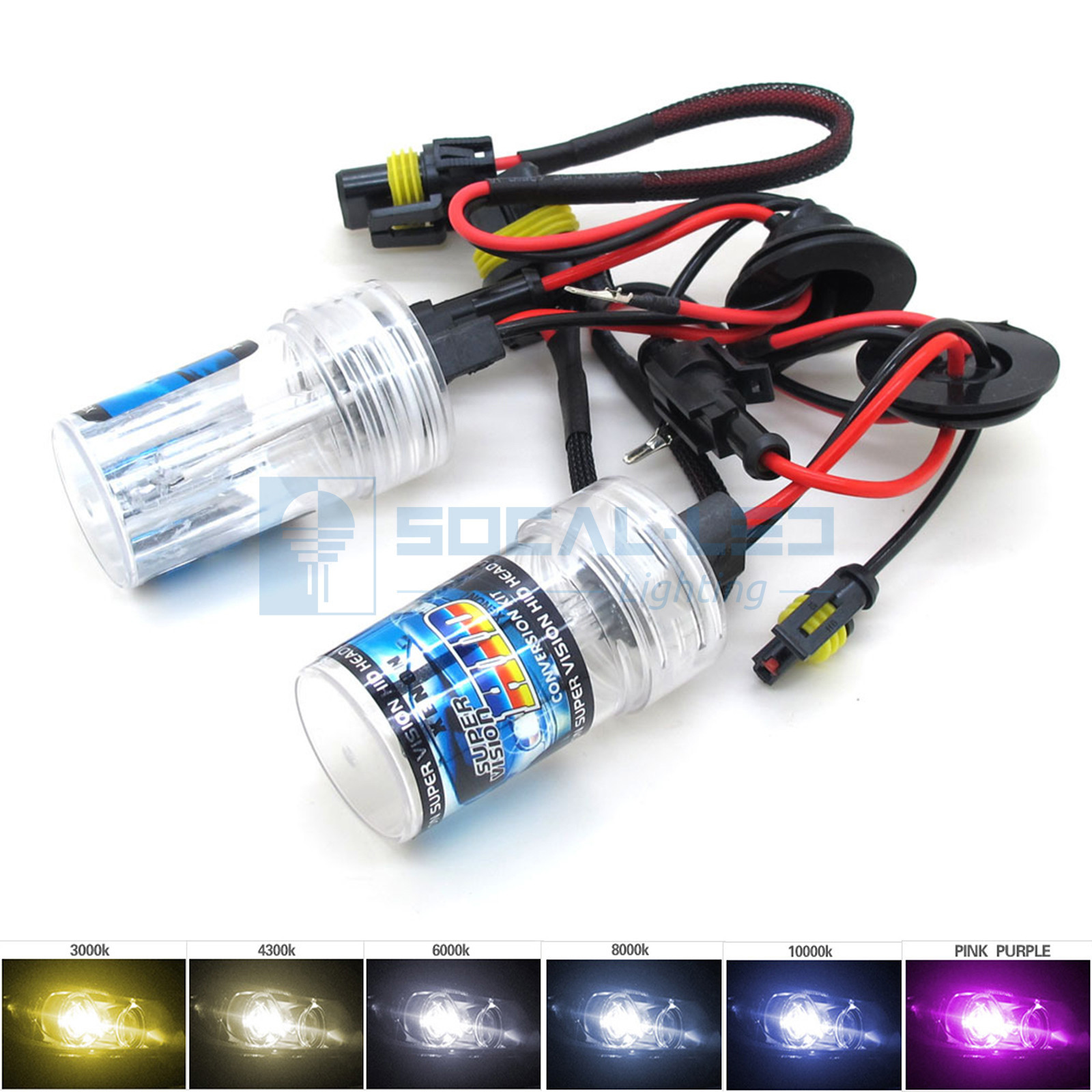 2pcs Xenon HID Replacement Bulbs 35W AC 3000K 4300K 6000K 8000K 10000K 12000K gallery