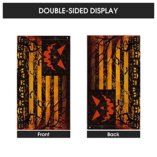 Stripes Halloween Flag 3x5 FT Double House Size-36 x 60" (3 x 5 FT) Orange gallery