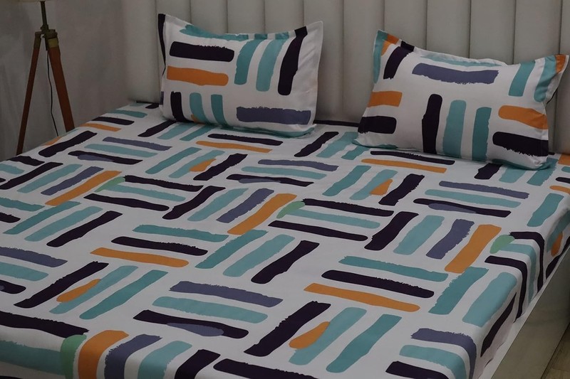 Cotton Flat Double Bedsheets with 2 Pillow Cover IB 12 gallery