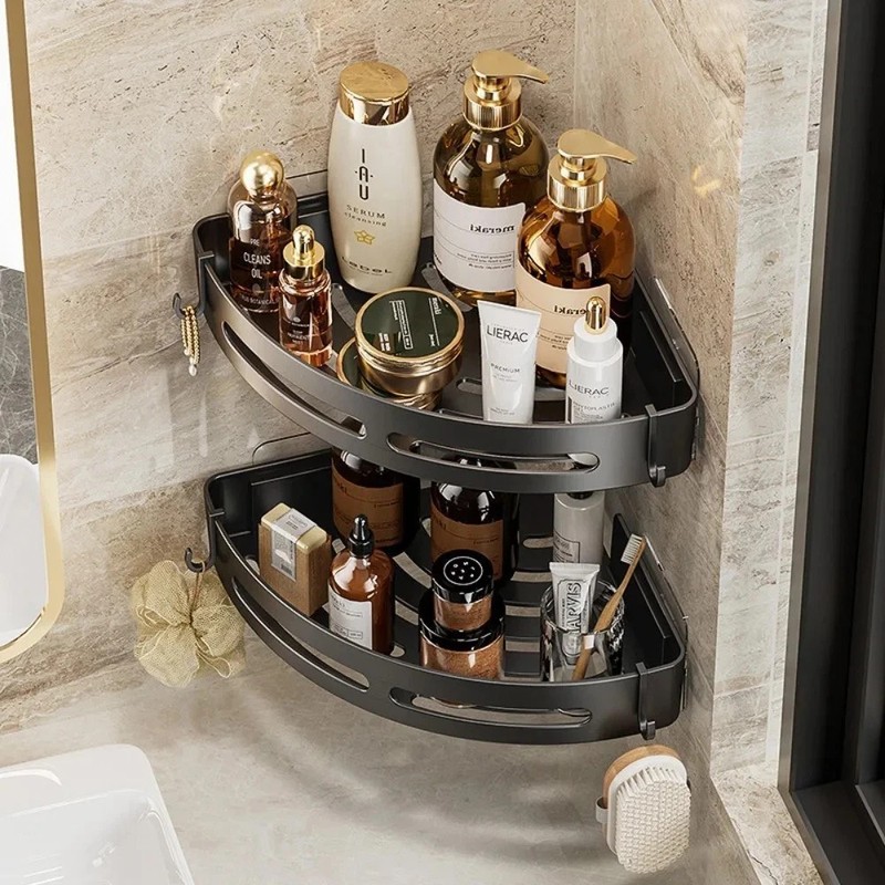 3PC Shower Caddy Bathroom Suction Shelf Storage Shampoo Soap Holder No Drill gallery