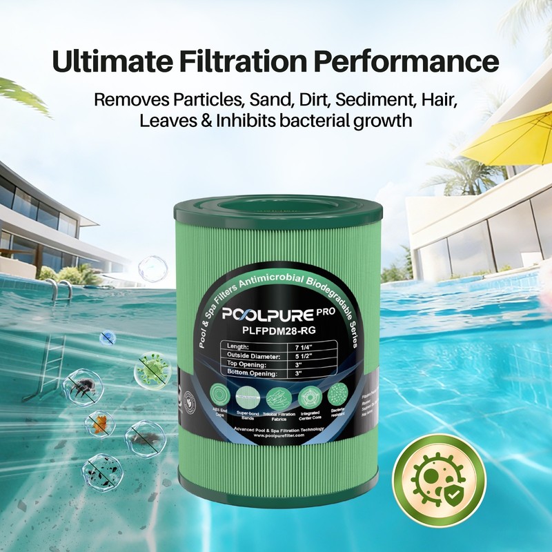 POOLPURE PDM28 Spa Filters, replace for Aquarest Dream Maker 461273, 2PACK gallery