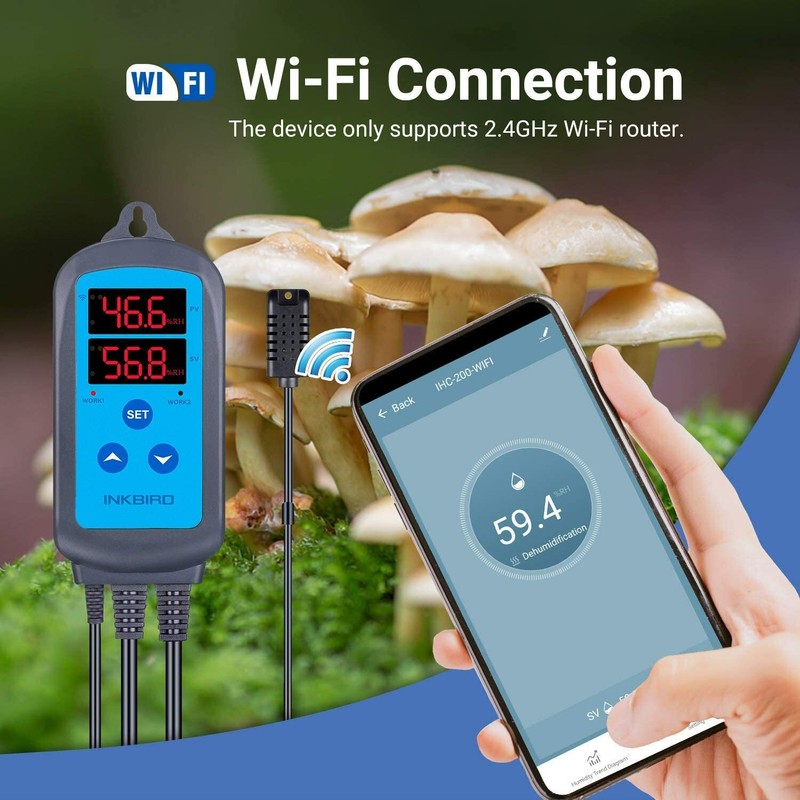 Inkbird Temperature Humidity Controller WiFi 2.4G Thermostat Outlets Humidistat gallery