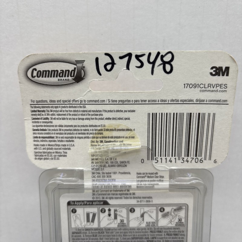 3M Command Clear Medium Hooks, Holds 2 lb, Pack Of 6 Hooks And 12 Strips {54} gallery