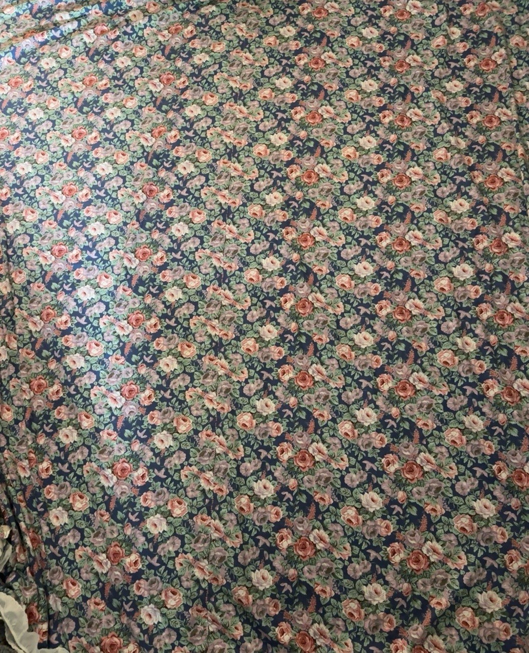 Handmade Reversible Ruffled Floral Duvet Cover Cottagecore Shabby Chic 80”x94” gallery