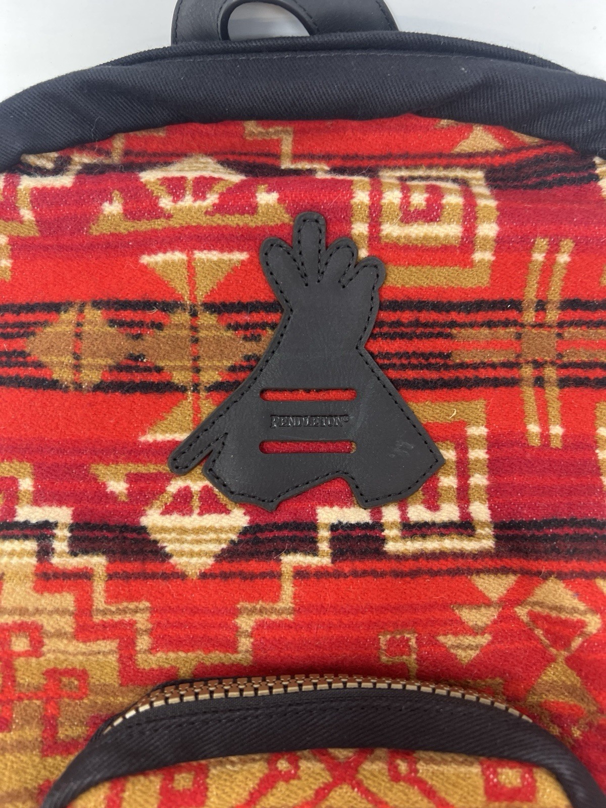 Pendleton Backpack Red Wool Southwestern Navajo, Aztec Pattern Design 3