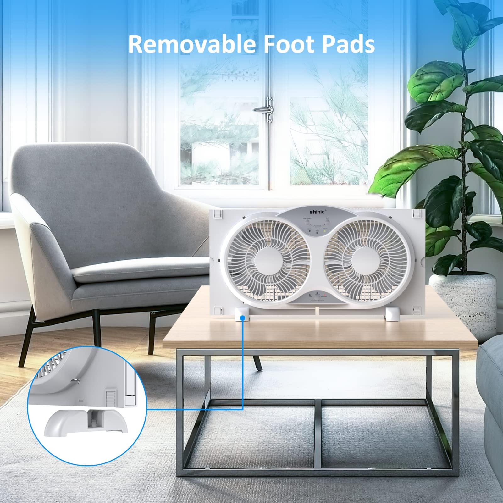 Window Fan 9 Inch Twin Reversible Airflow 3 Speeds Adjustable shinic 2026 Quiet gallery
