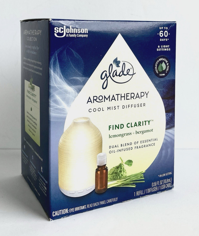 Glade Aromatherapy Cool Mist Diffuser w/Lemongrass & Bergamot Essential Oil gallery