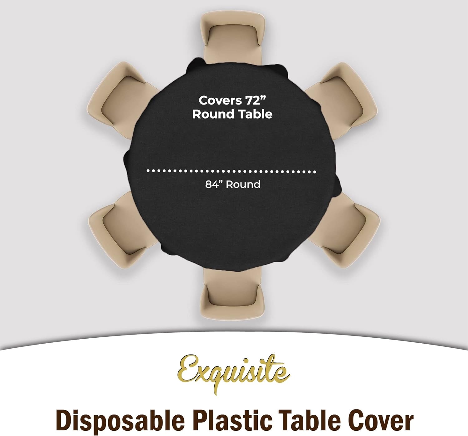 Exquisite Party Solids 12-Pack Premium Plastic 84-Inch Round, Black gallery