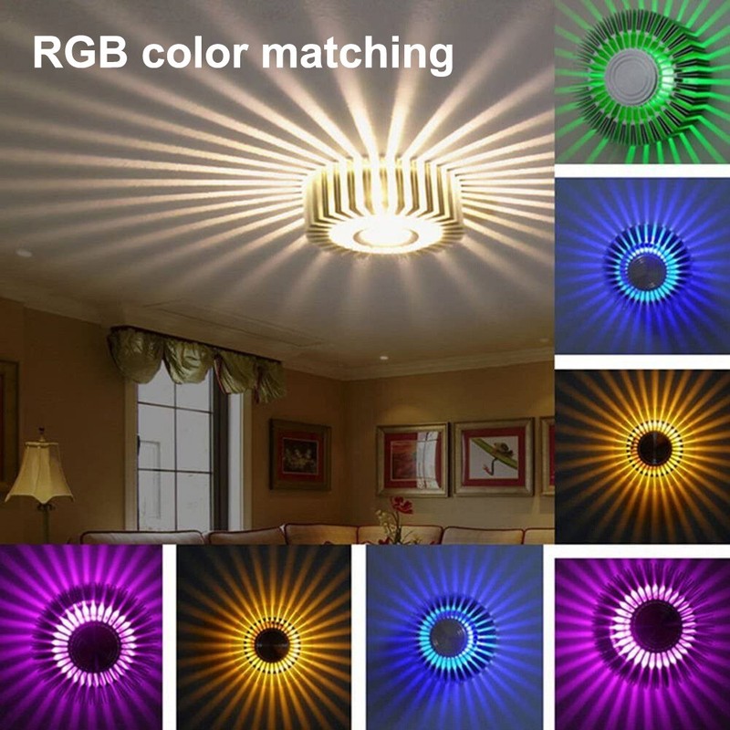 2X 3W Modern LED Wall Ceiling Light Sconce RGB Lighting Fixture Decor Lamp USA gallery
