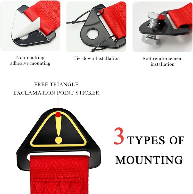 Tow Strap, Red Personalized Auto Racing Tow Strap with Chinese Color: Style 4 gallery