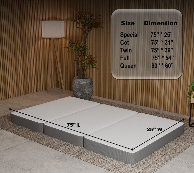 Sleep Sunset, 3” Trifold Memory Foam Mattress, 25-inch, Non-Standard Size. gallery