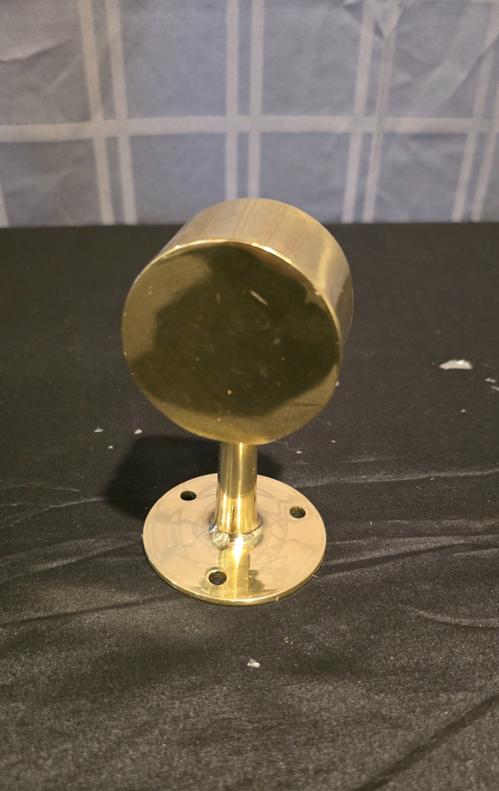Solid Brass Handrail End Cap Bracket Flush Fitting 2in Dia 2.5in Base NOS gallery