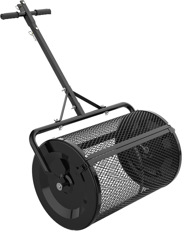 Compost Spreader, 24" Peat Moss Spreader with 3 Heights, Top Soil Spreader W/Upg gallery