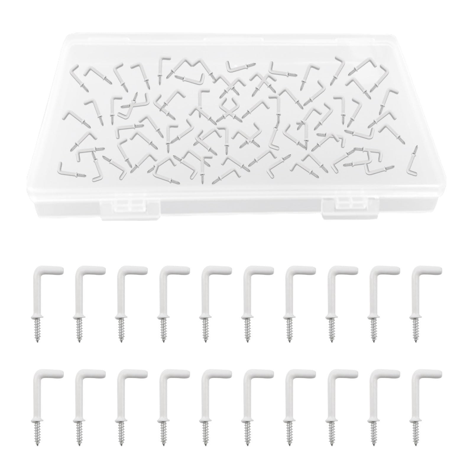 L Shaped Hooks, 80Pcs Plastic-Coated Surface Shouldered Dresser Cup Right Ang... gallery