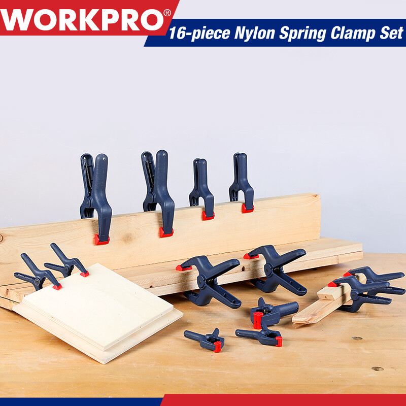 WORKPRO 16PC Spring Clamp Set Nylon Spring Clamp Set 6-1/2" 4-1/2" 3-3/8" Clamps gallery