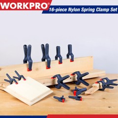WORKPRO 16PC Spring Clamp Set Nylon Spring Clamp Set 6-1/2″ 4-1/2″ 3-3/8″ Clamps