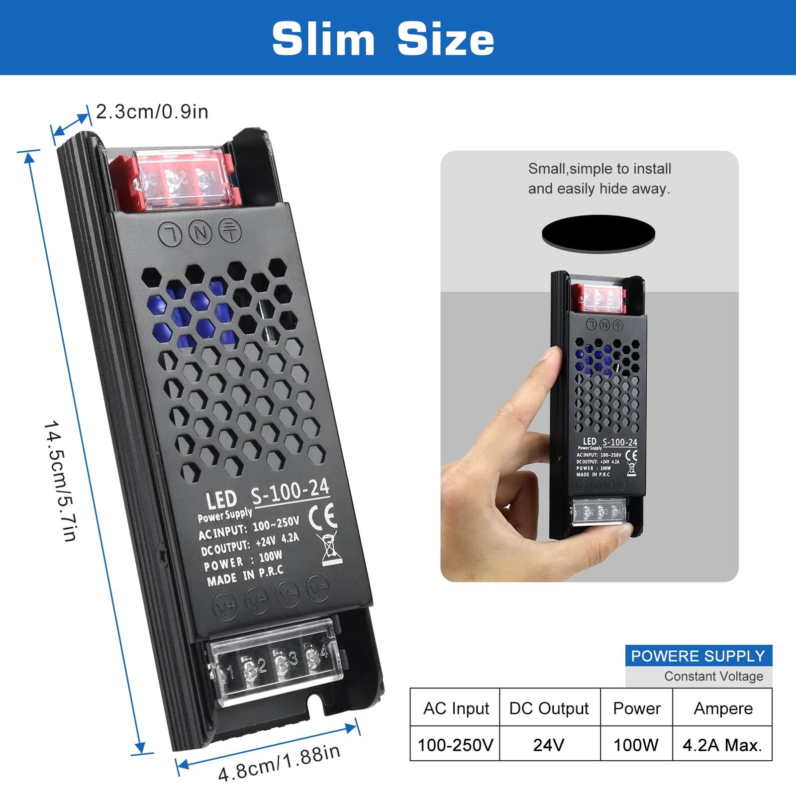 LED Driver 24V 100W 4.1A Slim LED Power Supply AC 100-250V to 24V DC Adapter ... gallery