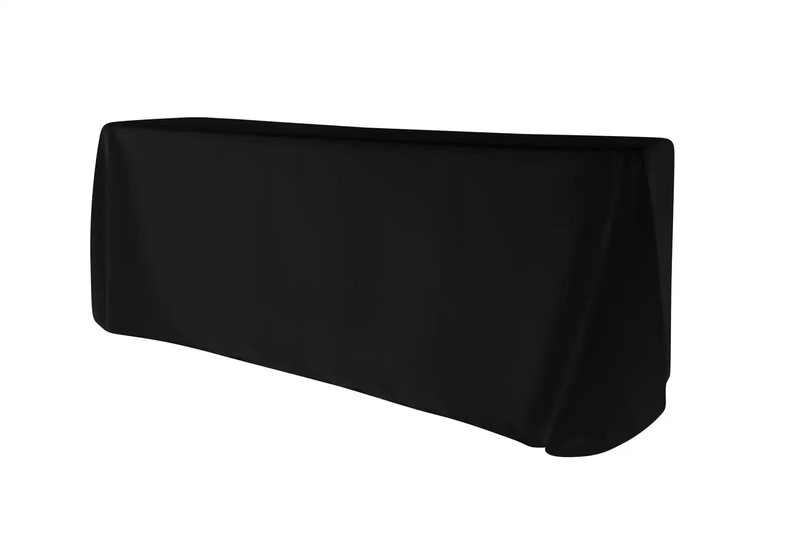 5-Pack Black Polyester Rectangle Tablecloth 190gsm 90" x 132" by Chivari gallery