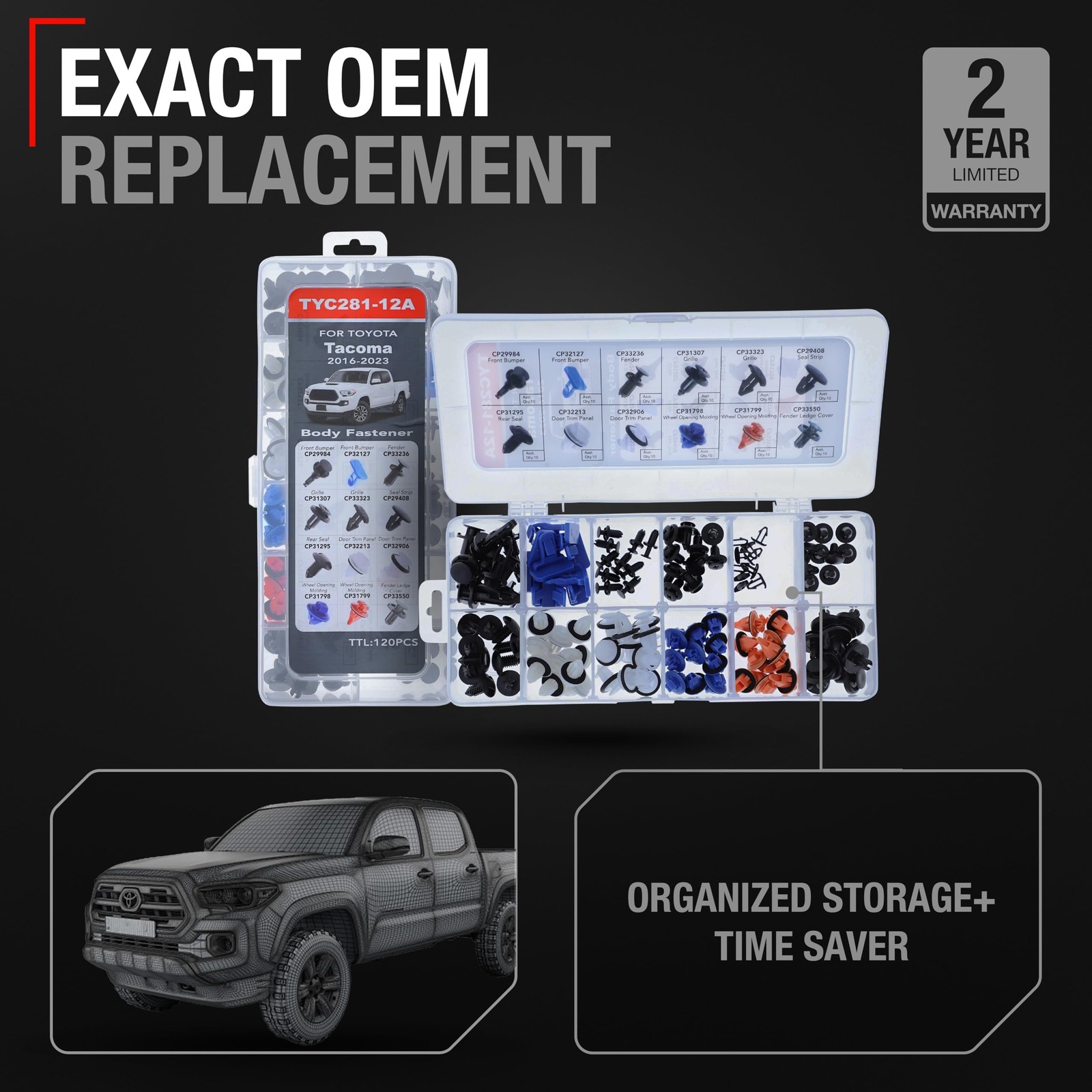 120 pcs Body Fastener Kit - Compatible with 2016-2023 Toyota Tacoma - Suitabl... gallery