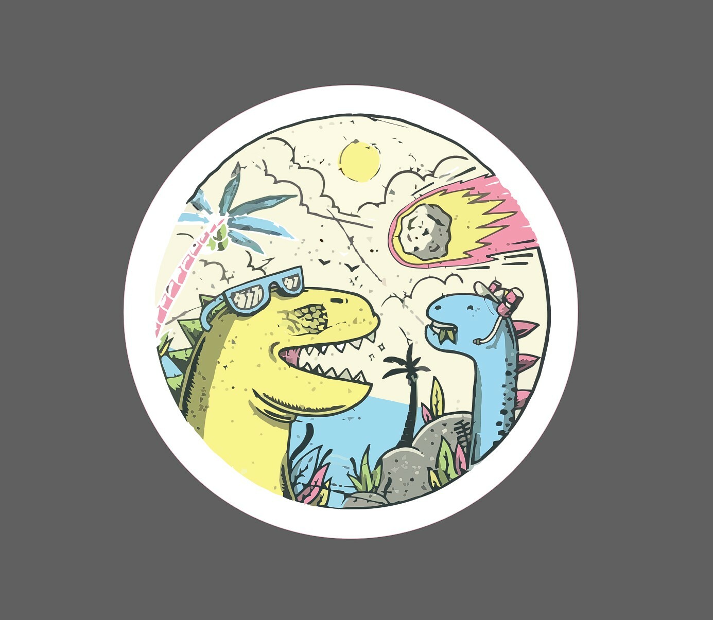 Dinosaur Asteroid Sticker Waterproof - Buy Any 4 For $1.75 Each Storewide! gallery