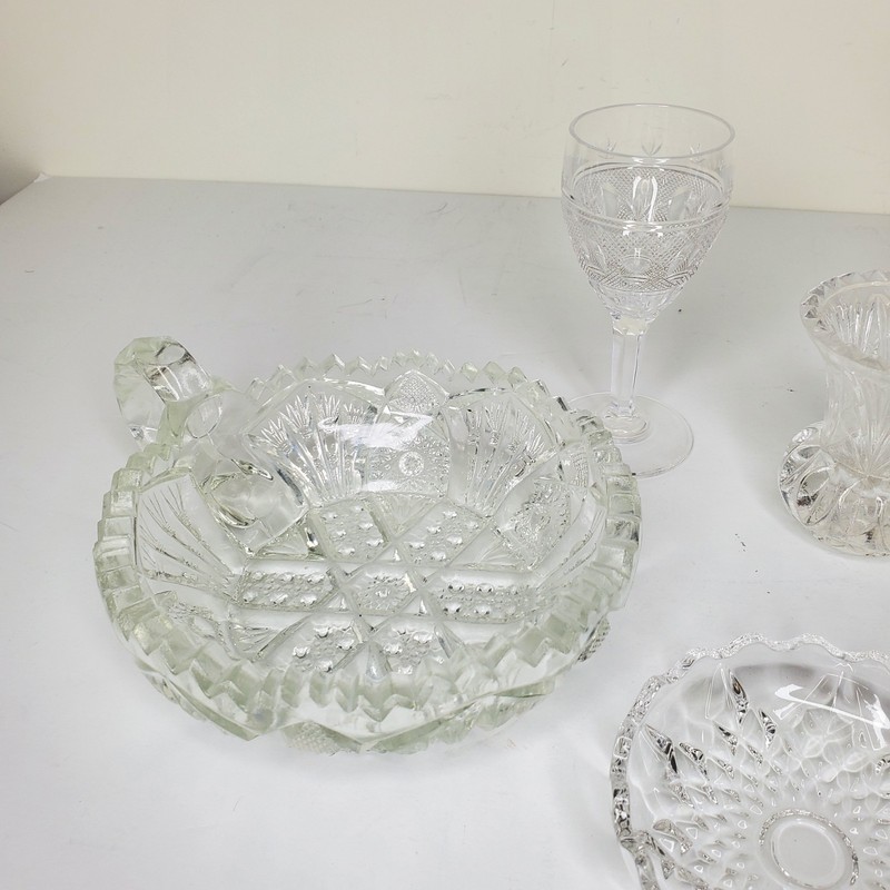 Assorted Cut Crystal and Glass Tableware and Decorative Pieces Lot Of 6 gallery