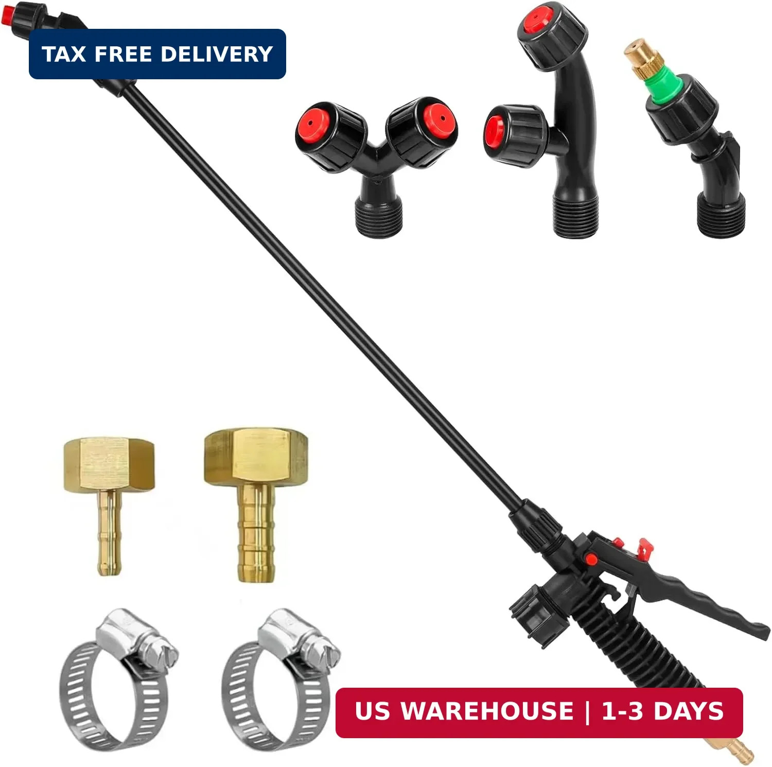Acid Resistant Sprayer Wand with 4 Types of Nozzles, Pump Replacement Sprayer Wa gallery