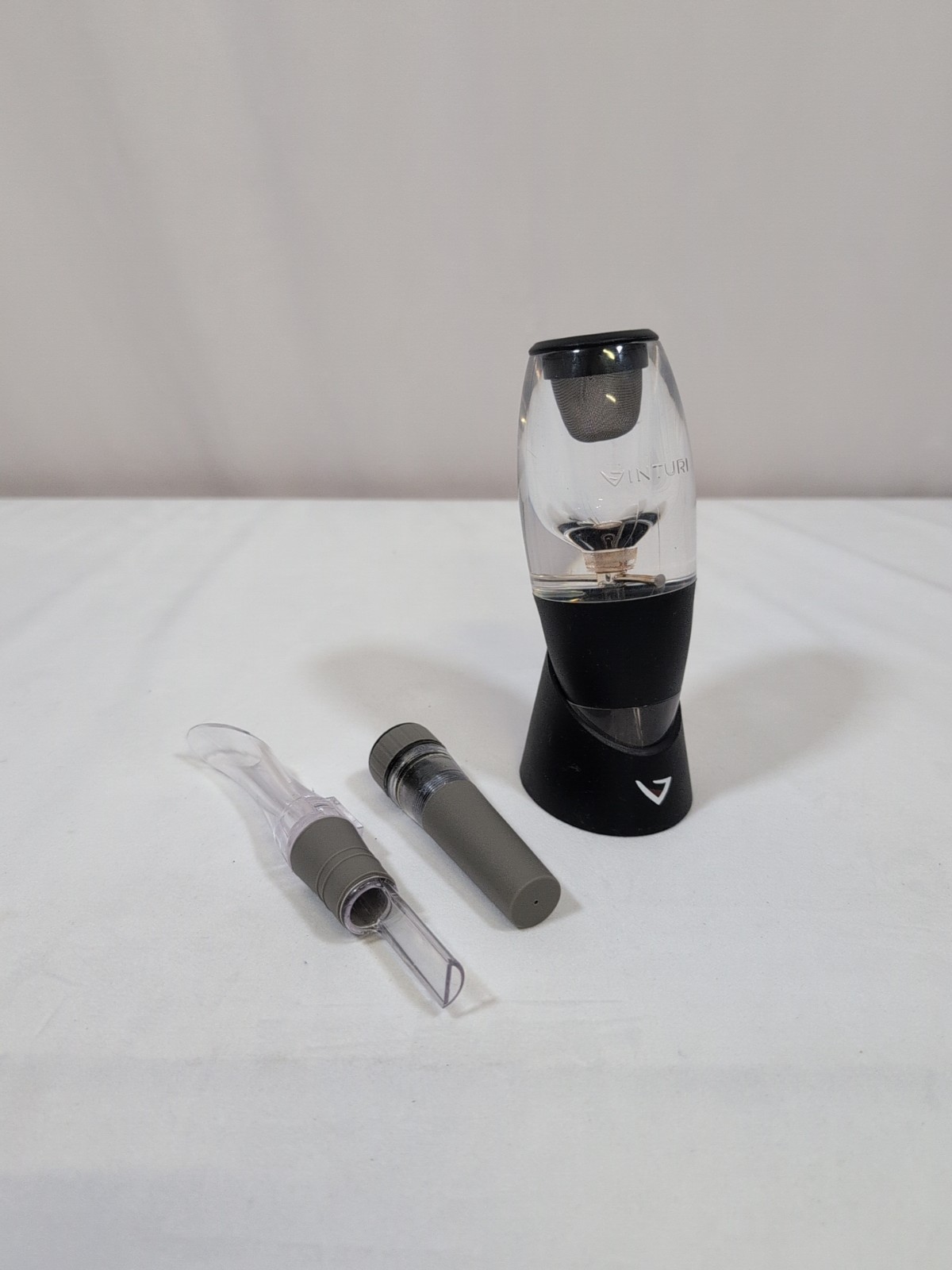 Vinturi Essential Wine Aerator with Base Black Clear Wine Pourer Decanter Tool gallery