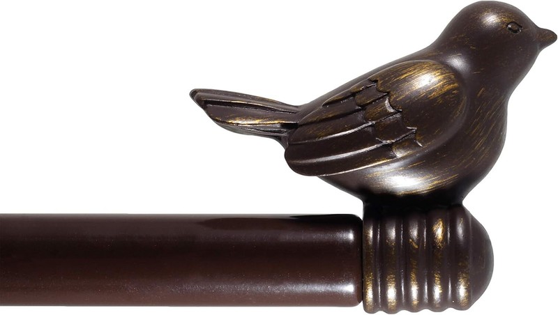 3/4 inch Cute Decorative Bird Adjustable Curtain Single Rod Set, 28"-120" gallery
