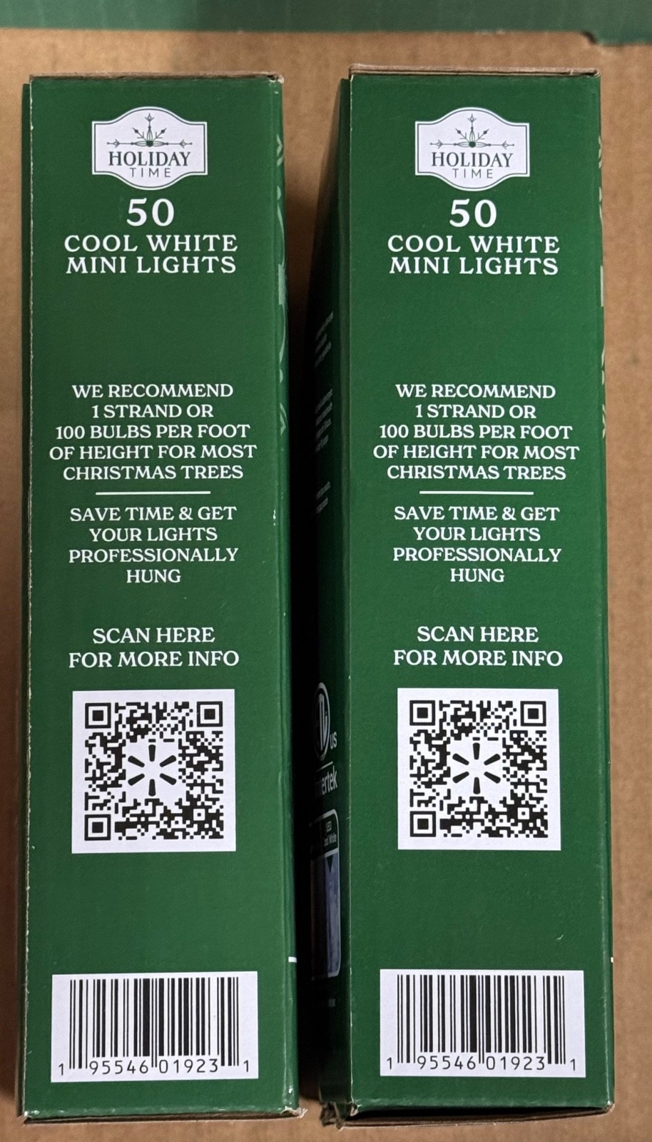 (2) NEW Holiday Time 50ct COOL WHITE Led Lights GREEN Wire Wedding 100 Total gallery