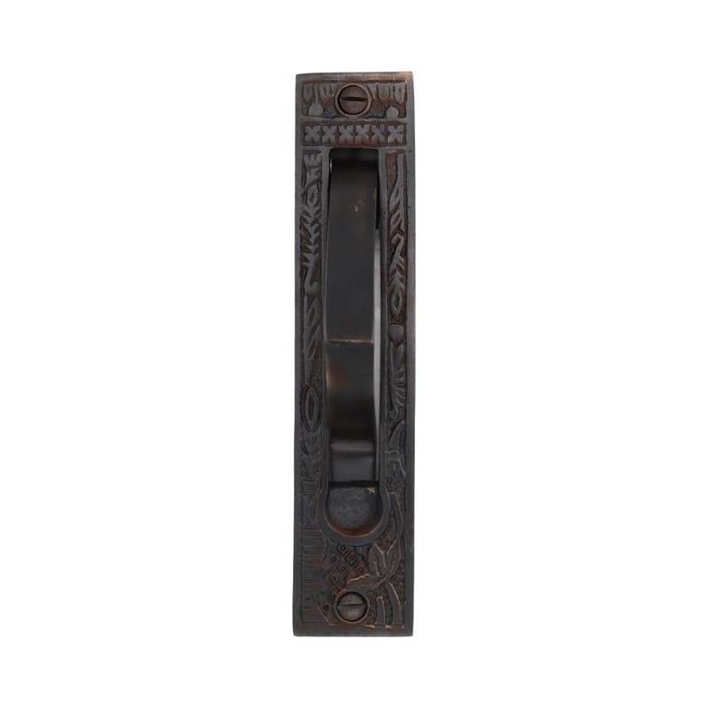 Solid Brass Victorian Pocket Door Pull - 3 Finish Choices gallery
