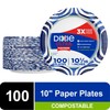 Dixie Ultra Compostable Paper Plates, 10 in, 100 Count, 3X Stronger, Multicolor gallery