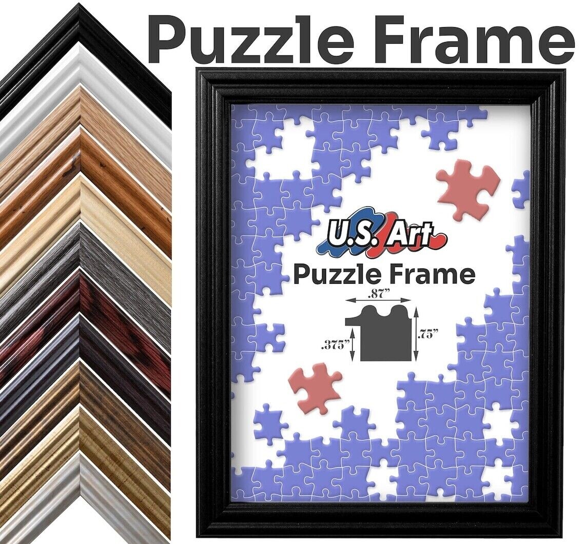 Walnut Brown Puzzle Frame .75" Inch Wide - Handmade Solid Wood Picture Frames gallery
