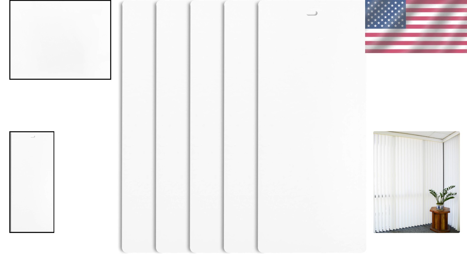 High-Quality Smooth Curved White PVC Vertical Blind Slats - 82.5" (5 Pack) gallery