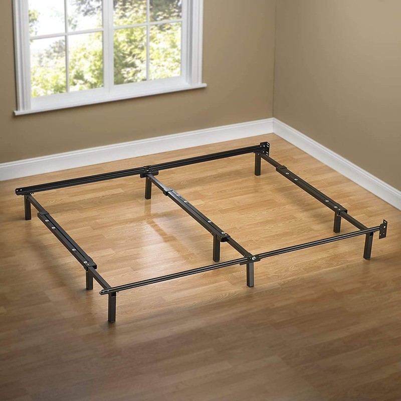 Metal Bed Frame Adjustable Support for Box Spring Mattress Twin Full Queen Black gallery