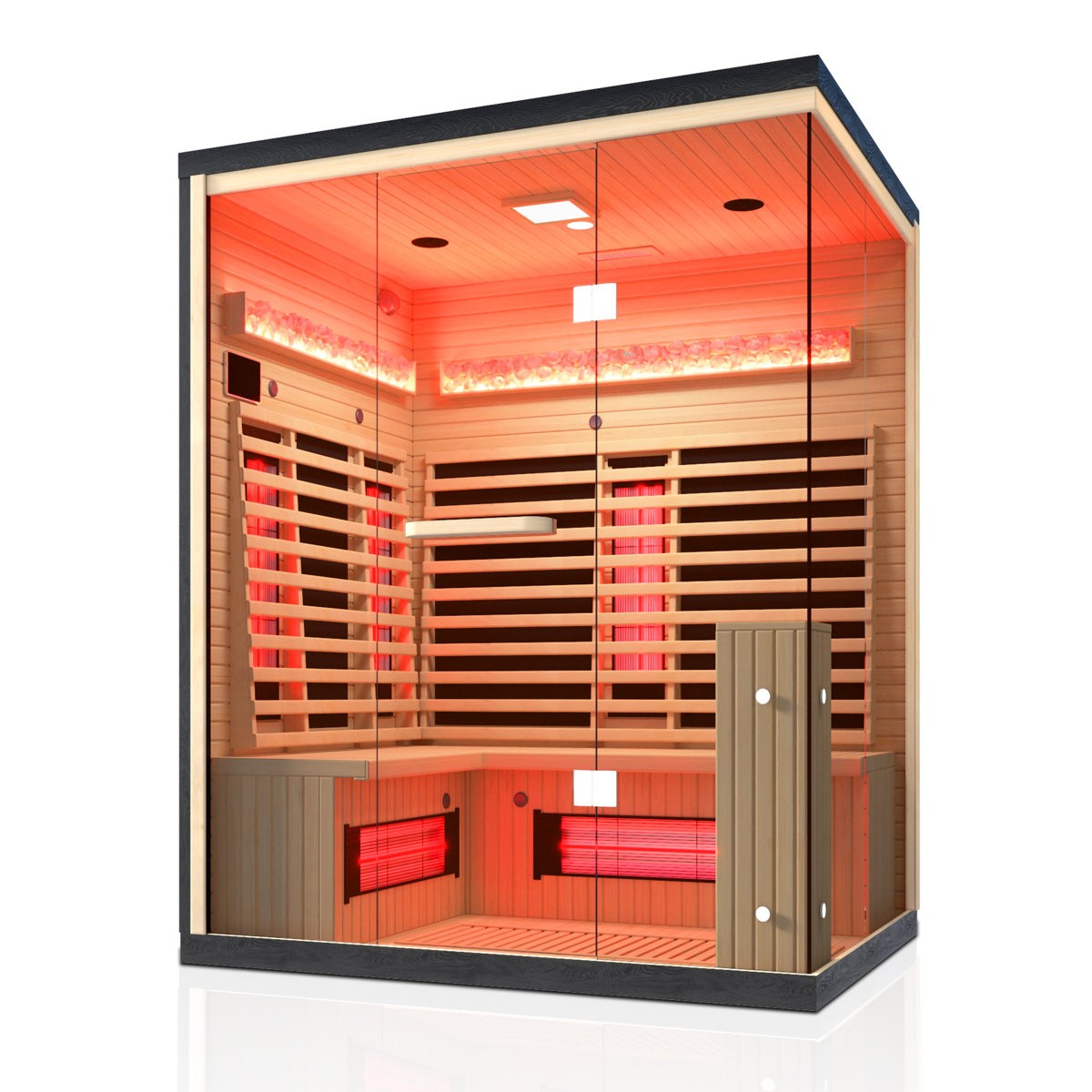 3-4 Person Far Infrared Sauna Bluetooth Hemlock w/ Salt Panels Indoor gallery