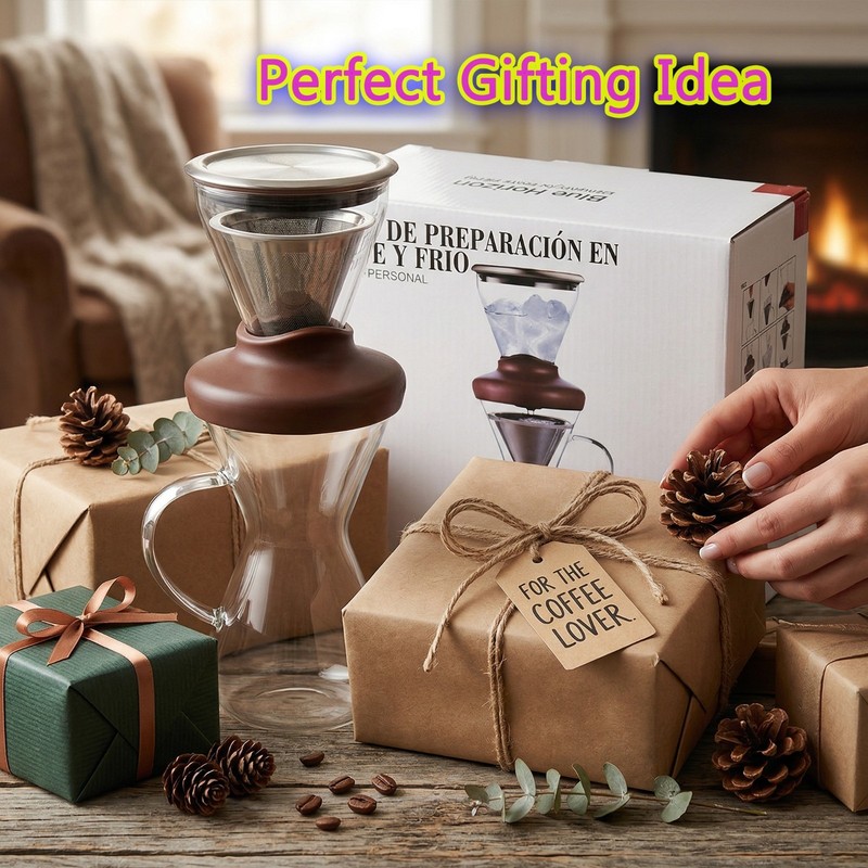 Cold brew hot coffee maker iced drip brewer infuser stainless filter large 14oz gallery