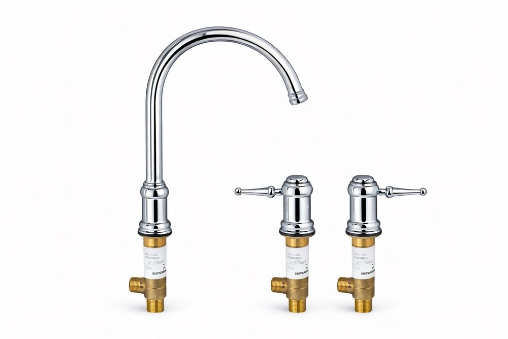 Supergrif Solid Brass Kitchen Faucet Chrome 2-Handle | High End Made In Spain