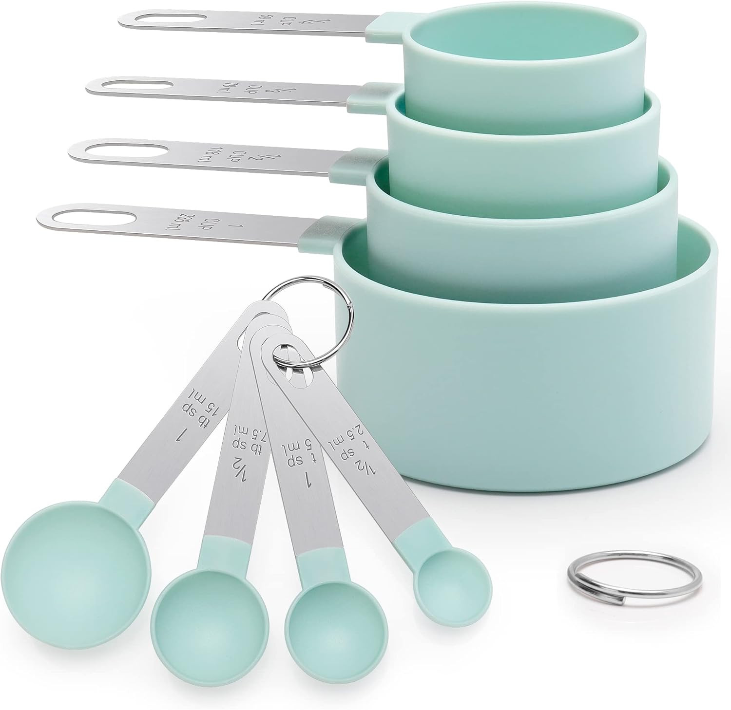 Measuring Cups and Spoons Set of 8 Pieces, Nesting Measuring Cups for Measuring gallery