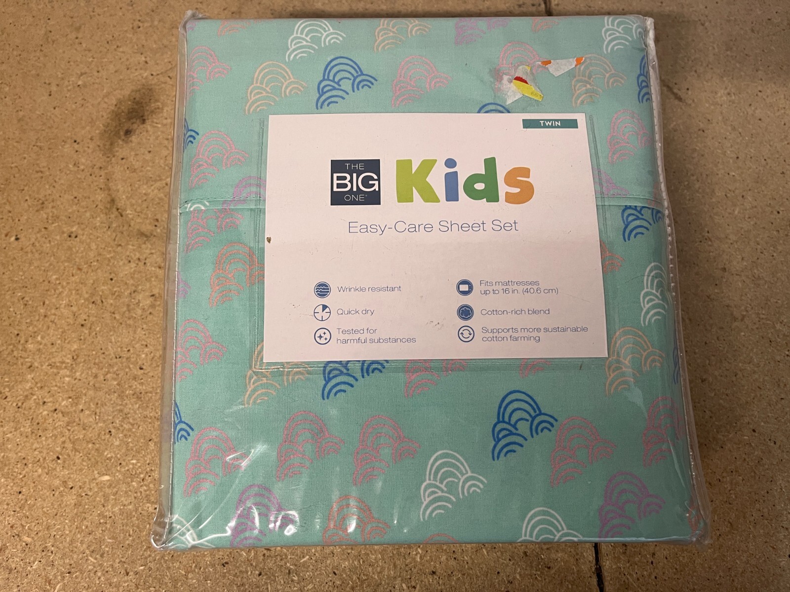 The Big One Kids 3pc TWIN Sheet Set Multicolor Sky Cloud Print C81 gallery