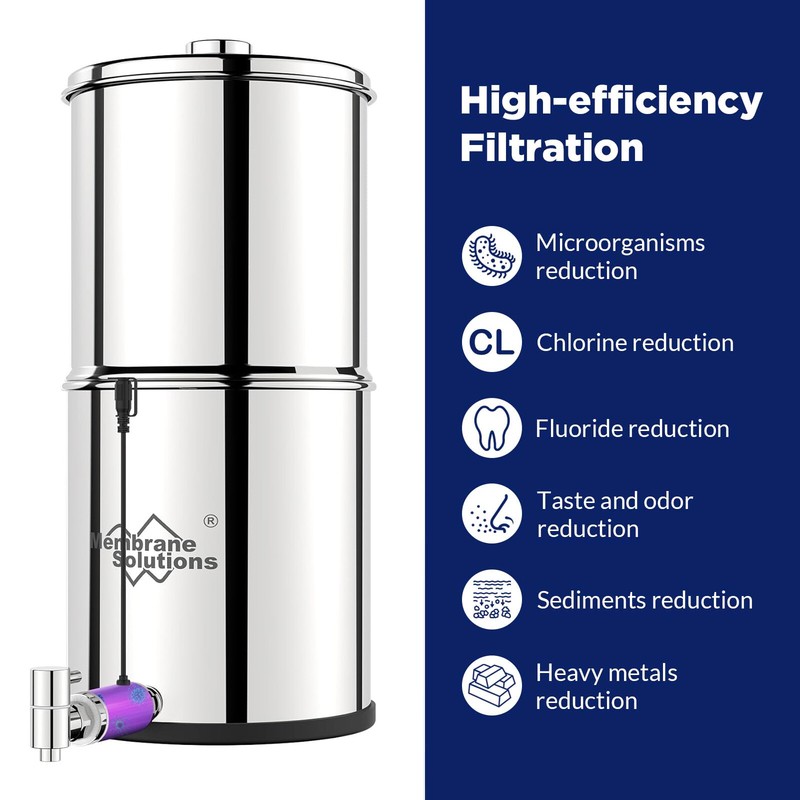 6L Gravity Water Filter Straw Bag Drinking Purifier Outdoor Camping Emergency gallery
