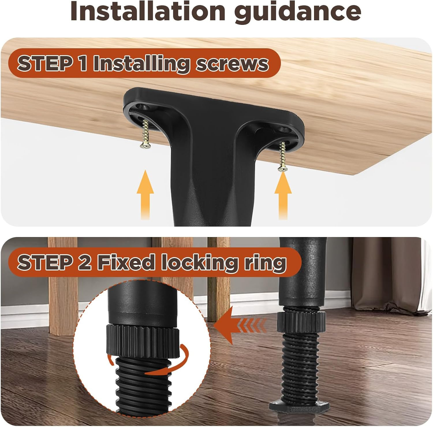 8 PCS Adjustable Height Bed Support Legs (5.1"-8.3") for King Queen Bed Slats... gallery