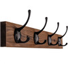 Wall Mounted Wooden Coat Hat Rack with 4 Hooks for Entryway Bathroom Bedroom gallery