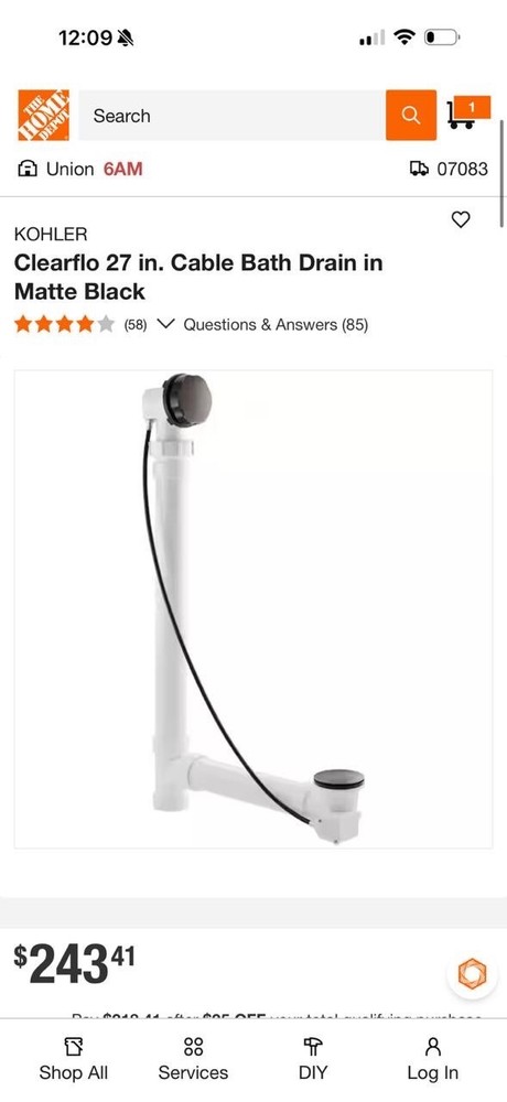 Kohler Bath Drain