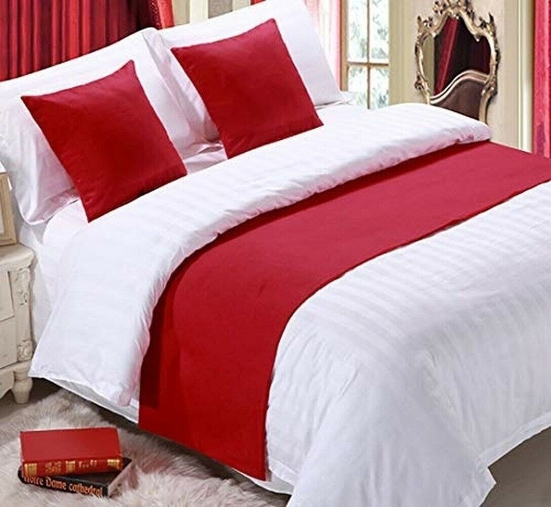 Bed Runner Cotton Blend Bed Scarf or Cushion Cover for Hotel Bedroom WeddingRoom gallery