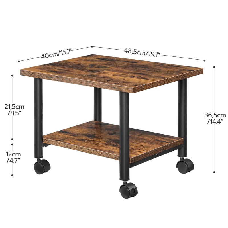 Printer Stand, 2-Tier Industrial Under Desk Printer Cart with Shelf, Mobile H... gallery