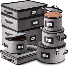 Durable 8-Piece Hard Shell Storage for Flatware, Glasses & Dinnerware