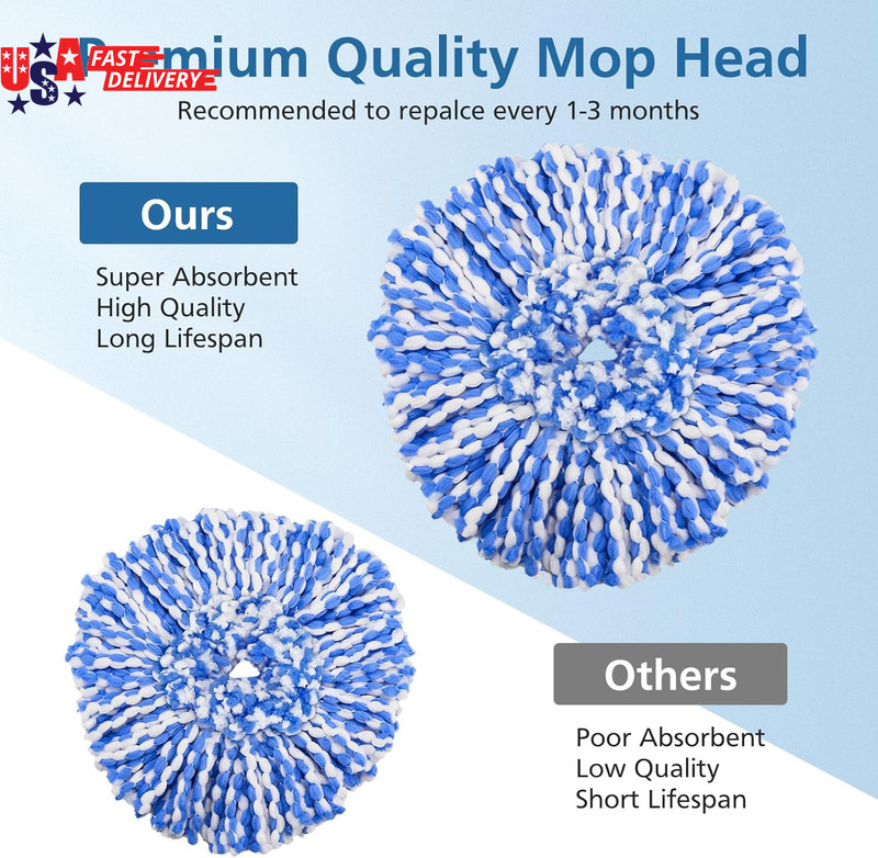 4 Pack Rinseclean Spin Mop Replacement Head Spin Mop Refills Compatible with O C gallery