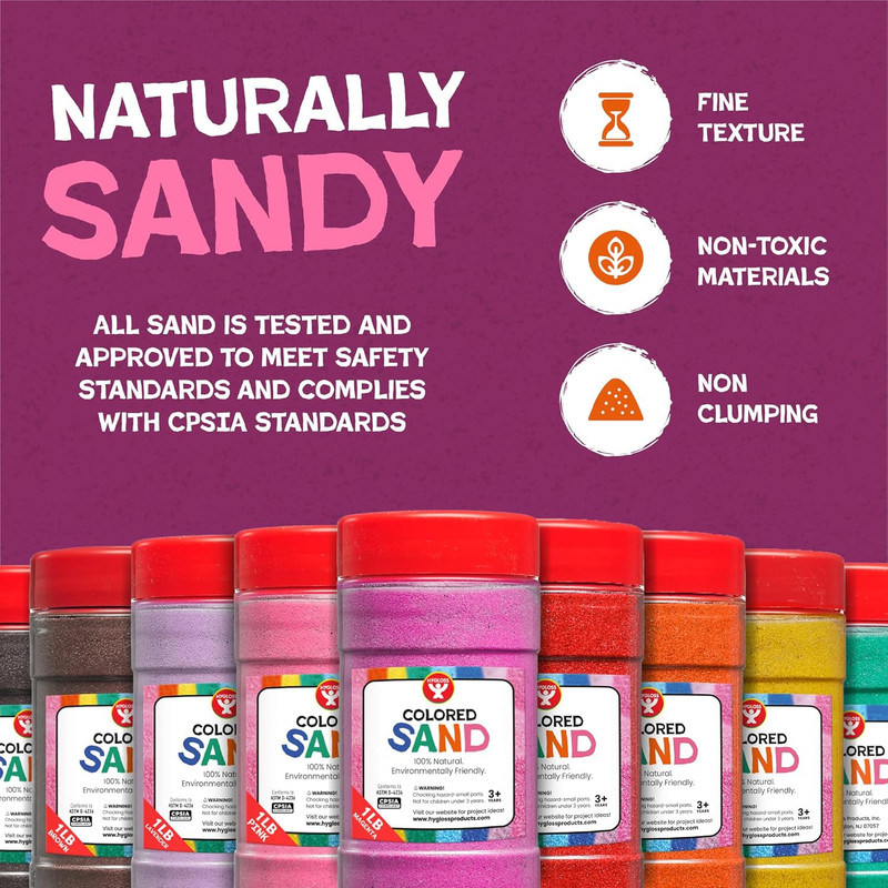 Colored Sand for Crafts - 12 Assorted Colors Bags - 1 Lb Vibrant Colorful Fine S gallery
