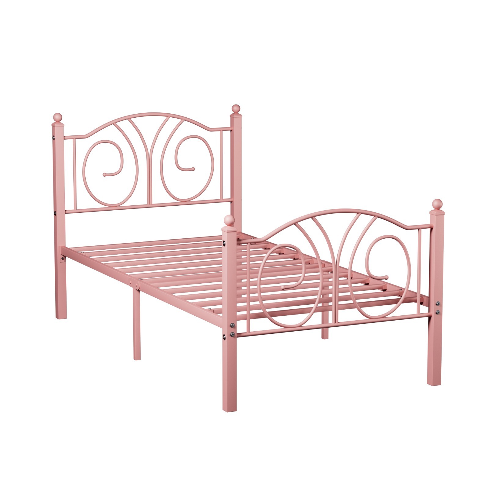 Twin Size Metal Platform Bed Frame with Headboard Footboard for Kids Small Room gallery
