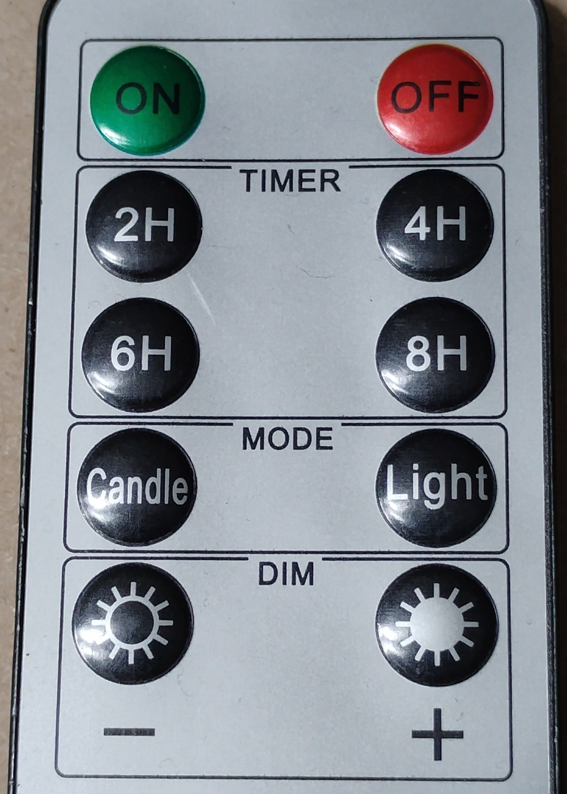 Flameless Candle Remote Control Replacement 10 Key Flickering Light 2-8 Hr Timer gallery